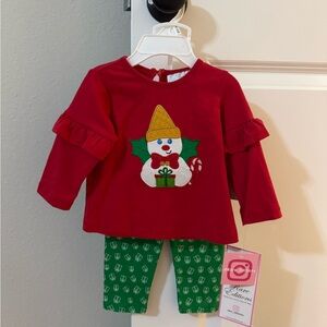 Mr. Bingle Baby Red Top and Green Pants Set - NWT